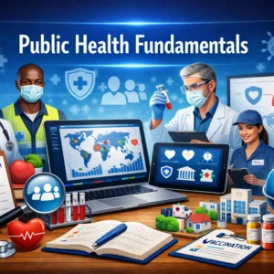Professional Public Health Fundamentals course image with global health and community visuals