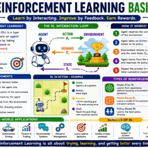Professional Reinforcement Learning Basics course image with AI and reward-based learning visuals