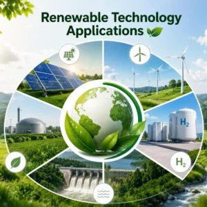 High-quality course image for Renewable Technology Applications with clean energy visuals