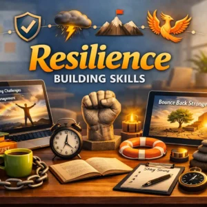 Professional resilience building skills course design with motivational visuals