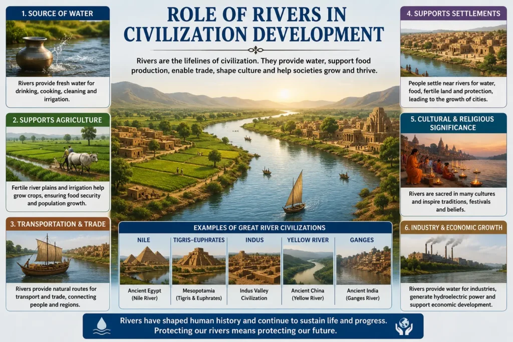 Role of Rivers in Civilization Development