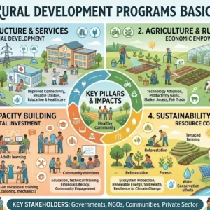 Professional Rural Development Programs Basics course image with community and agriculture visuals