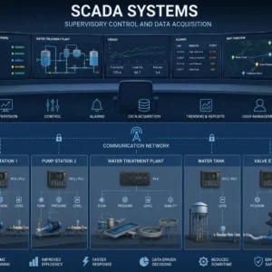 Professional SCADA Systems course image with industrial automation and monitoring visuals