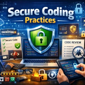 Professional Secure Coding Practices course image with code security and encryption visuals