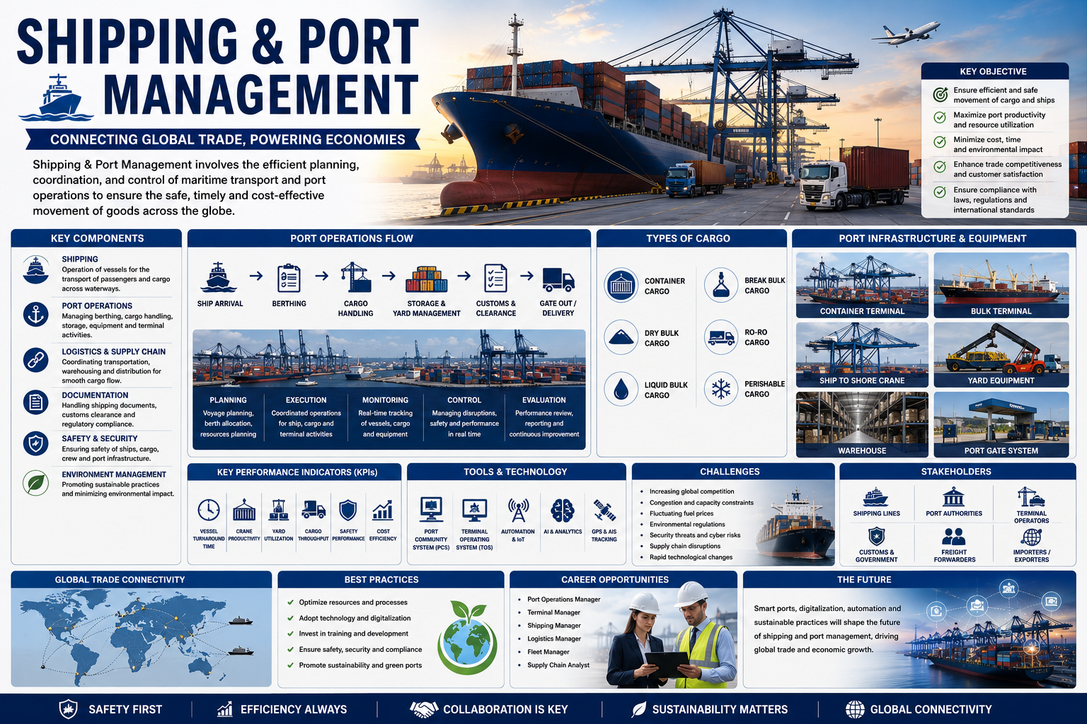 Shipping and Port Management Course covering maritime logistics and port operations