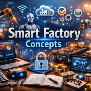 Professional course image for Smart Factory Concepts with advanced manufacturing visuals