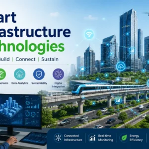 Professional Smart Infrastructure Technologies course image with smart city and IoT visuals