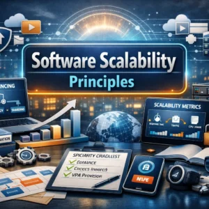 Professional Software Scalability Principles course image with load balancing and performance visuals