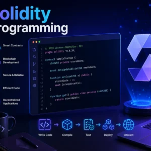 Solidity Programming course showing blockchain coding and smart contract tools