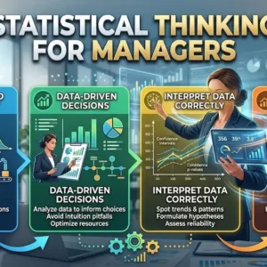 Professional course image for Statistical Thinking for Managers with data visuals