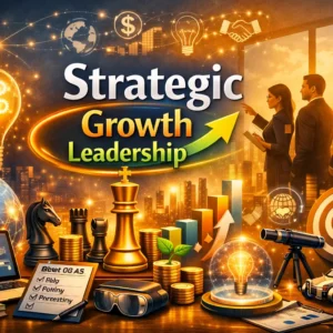 Educational course image for Strategic Growth Leadership with business growth and leadership visuals