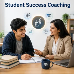 High-quality educational banner for Student Success Coaching course with modern visuals