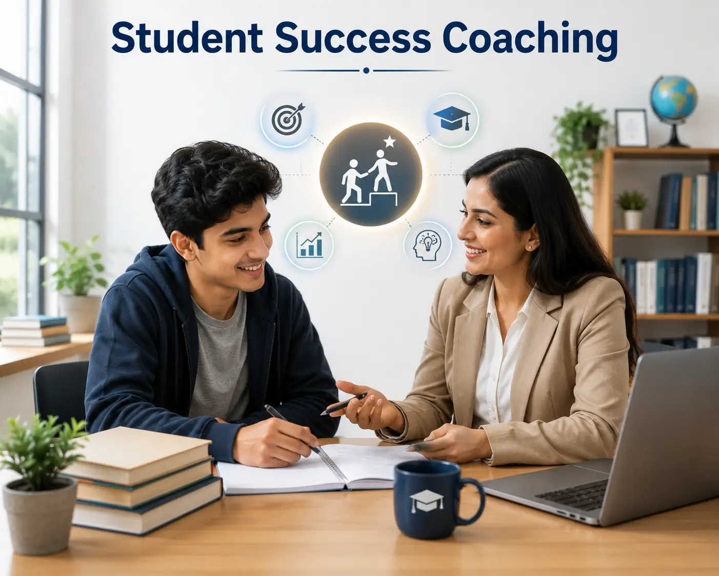 High-quality educational banner for Student Success Coaching course with modern visuals