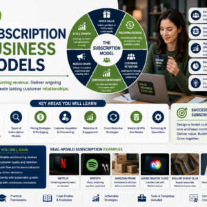 Educational course image for Subscription Business Models with business and subscription visuals