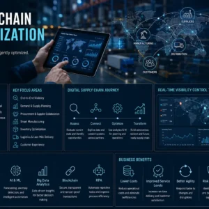 Supply Chain Digitalization course image with logistics and digital technology visuals