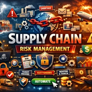 Professional Supply Chain Risk Management course image with logistics and risk assessment visuals