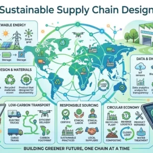 Professional Sustainable Supply Chain Design course image with eco-friendly logistics visuals