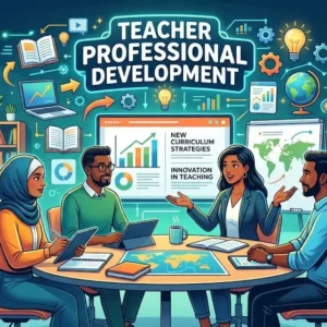 Educational course image for Teacher Professional Development with training and skill-building visuals