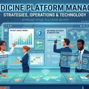 Professional Telemedicine Platform Management course image with healthcare and digital platform visuals