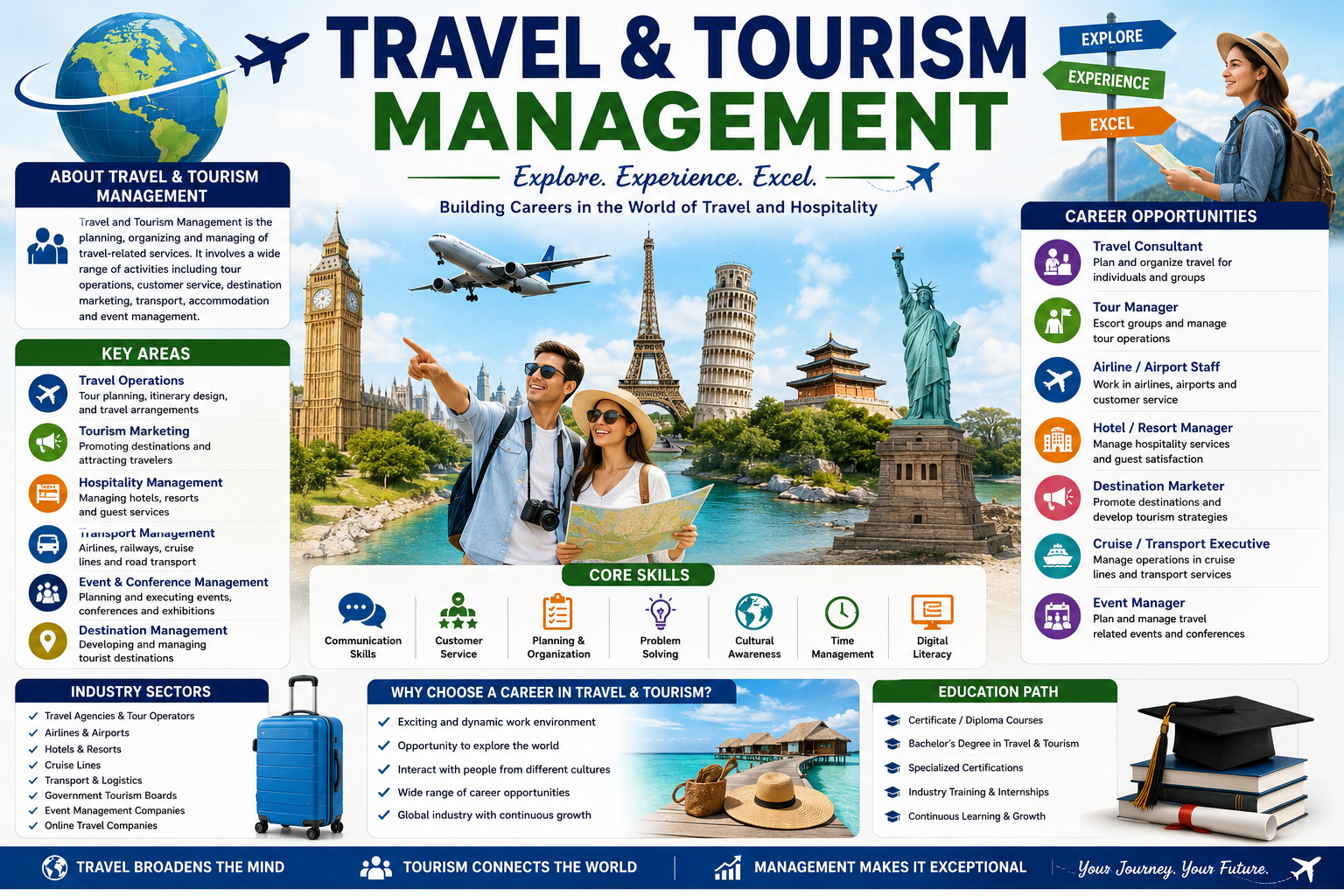 Travel and Tourism Management Course covering travel planning and destination management