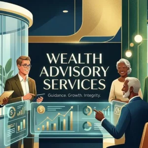 Wealth Advisory Services course image with financial planning and investment visuals