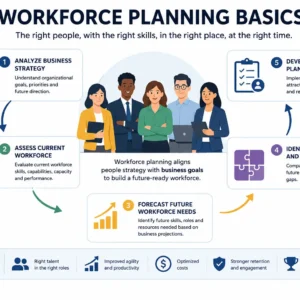 Professional workforce planning basics course design with HR visuals