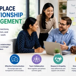Professional course image for Workplace Relationship Management with office visuals