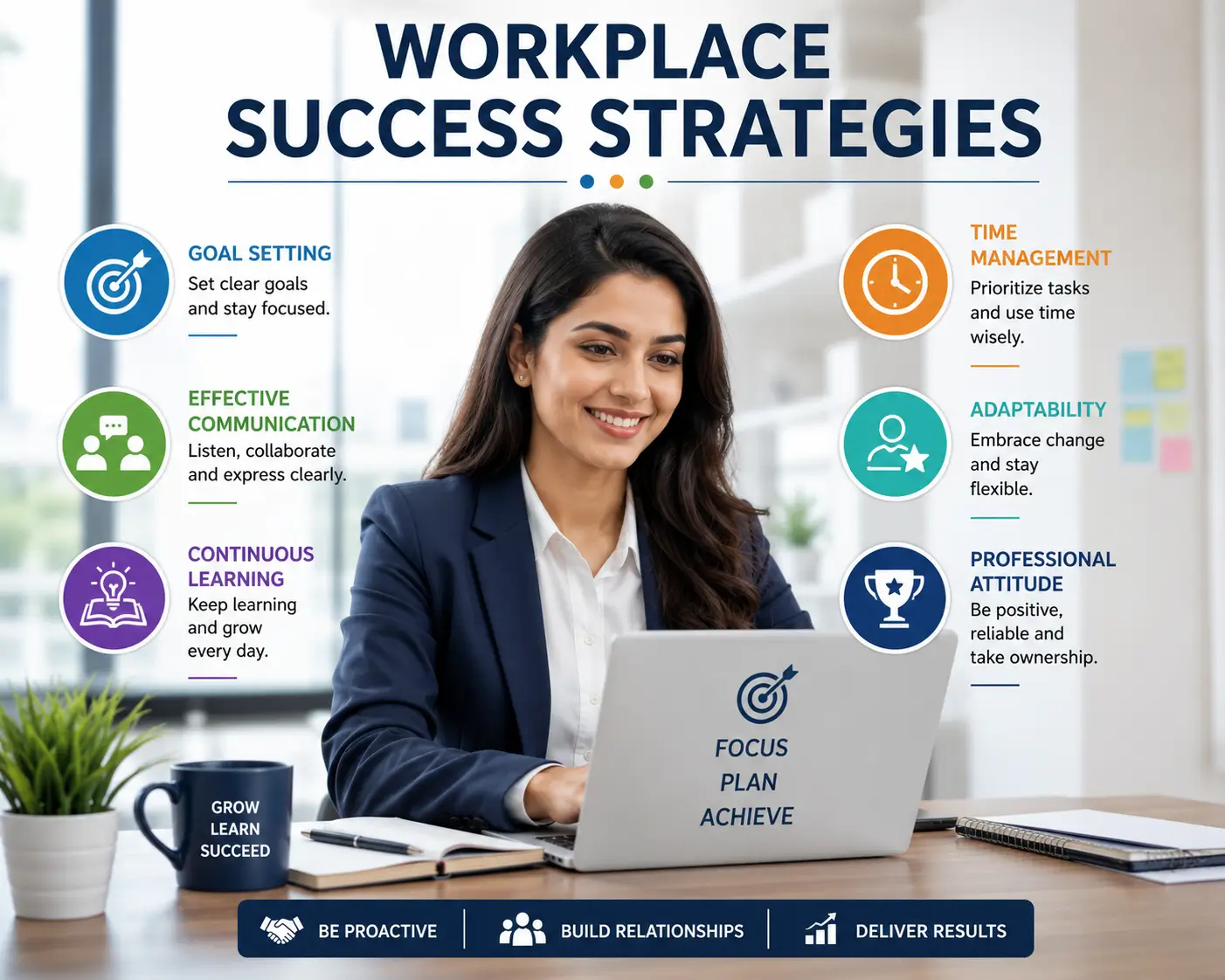 High-quality course image for Workplace Success Strategies with modern workplace visuals