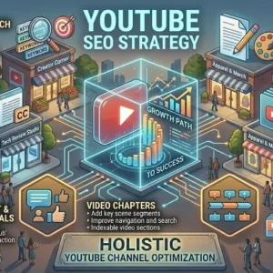 High-quality YouTube SEO banner with video marketing and optimization visuals