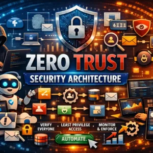 Professional Zero Trust Security Architecture course image with cybersecurity and network protection visuals