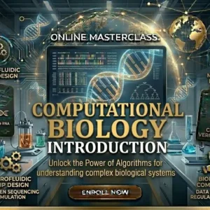 High-quality educational course image for Computational Biology Introduction with biology and computational visuals.