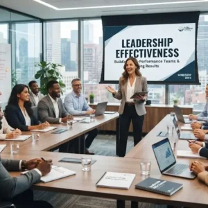 High-quality educational course image featuring Leadership Effectiveness with modern visuals