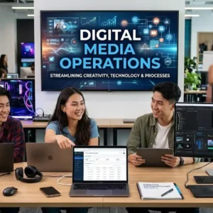 High-quality educational course image featuring Digital Media Operations with modern visuals