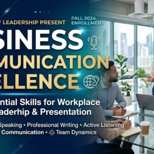 High-quality educational course image featuring Business Communication Excellence with modern visuals