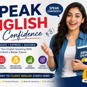 Student improving spoken English through Speak English with Confidence Course