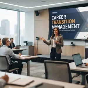 High-quality educational course image featuring Career Transition Management with modern visuals
