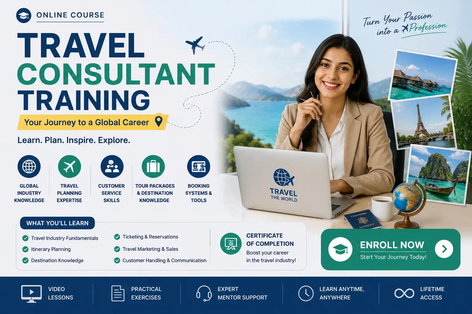 Travel Consultant Training Course for tourism and travel careers