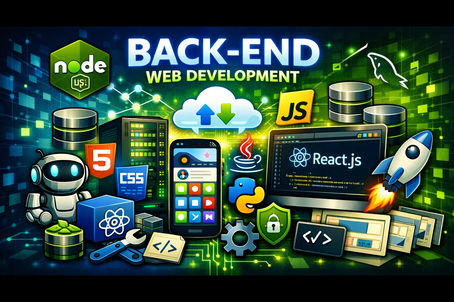 Back-End Web Development Course covering Node.js APIs databases and server-side programming