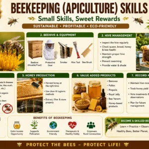 Student learning beekeeping and honeybee colony management