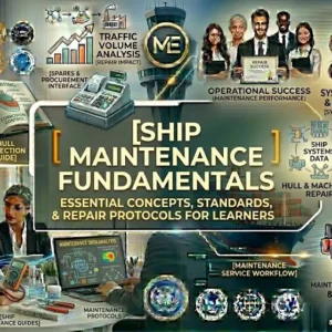 Ship Maintenance Fundamentals course banner showing ship engine, propeller, and maintenance tools.