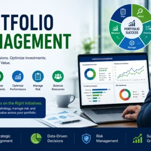 Professional Portfolio Management course image with financial charts and investment visuals
