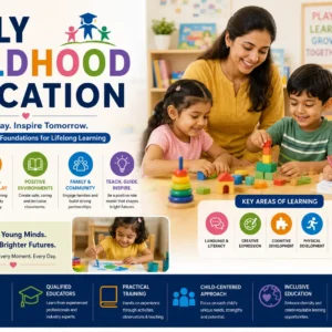 Professional Early Childhood Education course image with children, learning materials, and classroom visuals