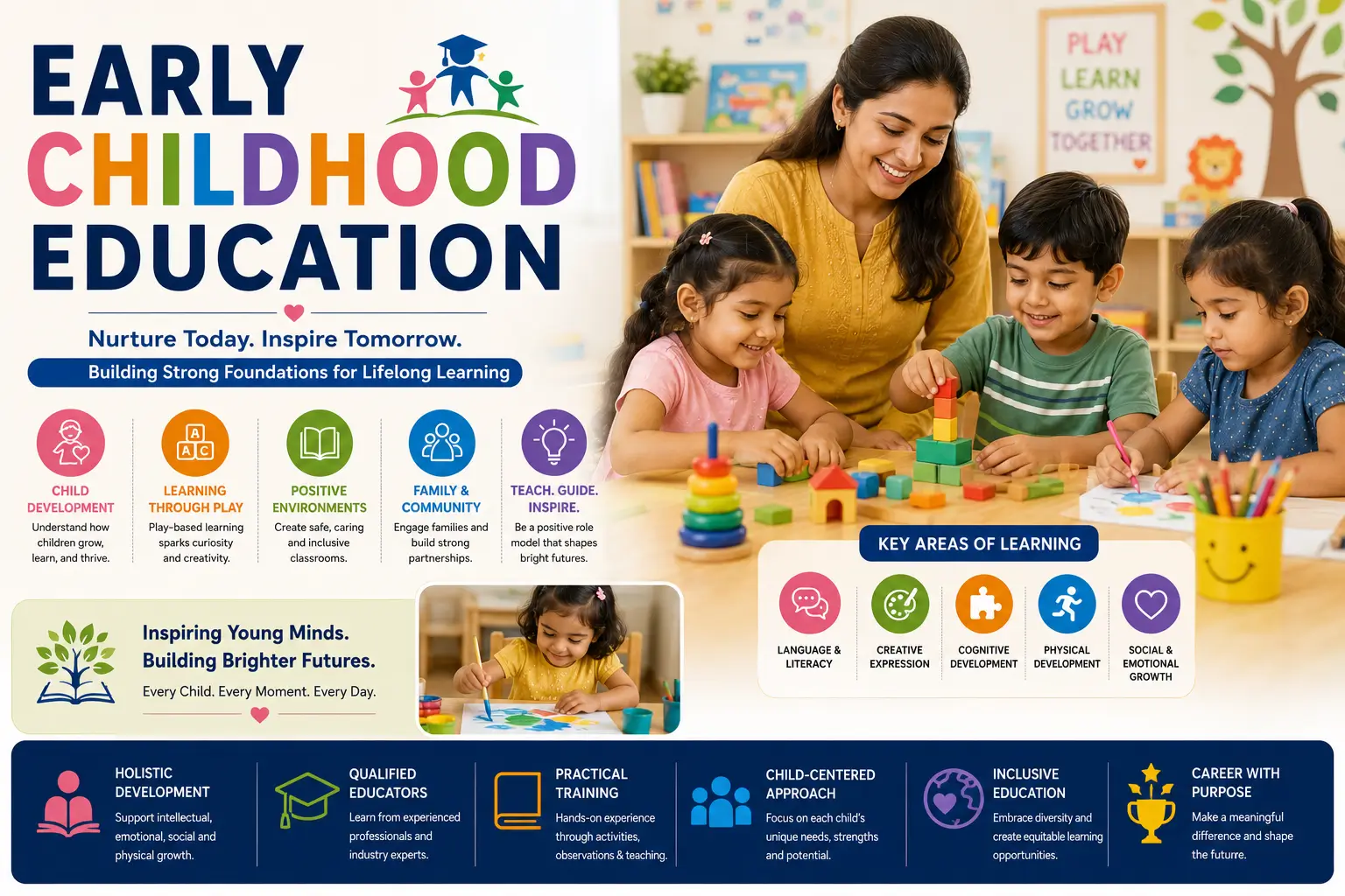Professional Early Childhood Education course image with children, learning materials, and classroom visuals