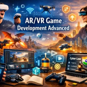 AR/VR Game Development Advanced course image with immersive gaming and 3D technology visuals