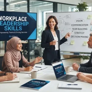High-quality educational course image featuring Workplace Leadership Skills with modern visuals