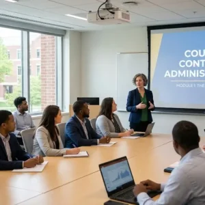High-quality educational course image featuring Contract Administration with modern visuals