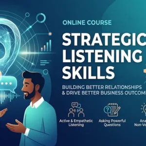 High-quality educational course image featuring Strategic Listening Skills with modern visuals
