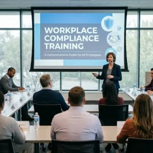 High-quality educational course image featuring Workplace Compliance Training with modern visuals