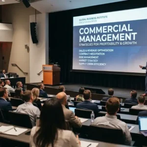 High-quality educational course image featuring Commercial Management with modern visuals