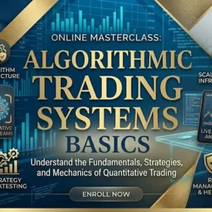 High-quality educational course image for Algorithmic Trading Systems Basics with trading and algorithm visuals.